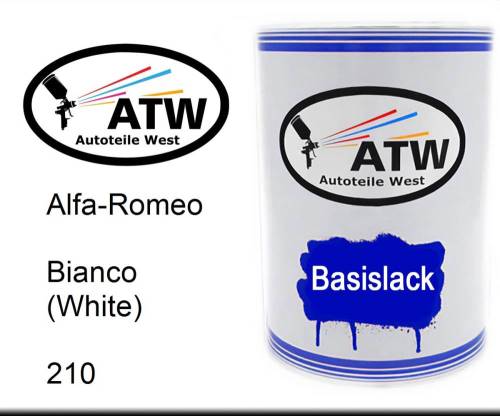 Alfa-Romeo, Bianco (White), 210: 500ml Lackdose, von ATW Autoteile West.